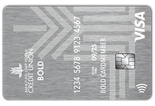 BFSFCU BOLD Visa® Platinum card art